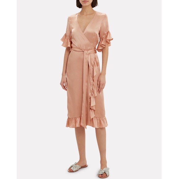 NIGHTCAP CLOTHING Silk Ruffle Wrap Dress - Picture 3 of 8